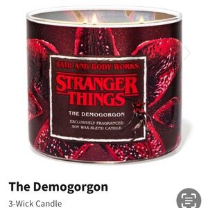 Bath and Body Works.  3-Wick Candle.  Stranger Things. The Demogorgon.  New